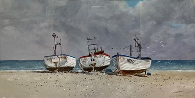 Lot 432 - Ken Curtis - Fishing boats at Aldeburgh,...