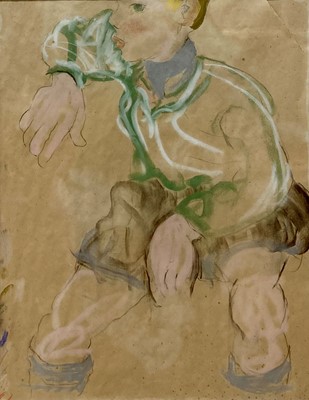 Lot 470 - Lucy Harwood (1893-1972) - Seated boy, pastel...