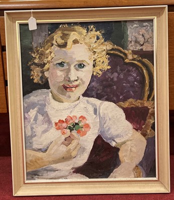 Lot 471 - Lucy Harwood (1893-1972) - Girl holding...