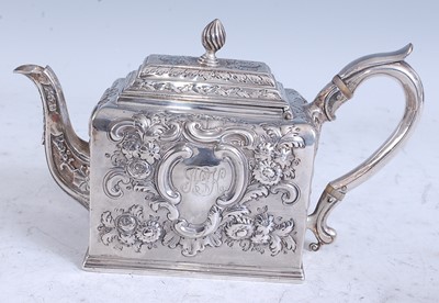 Lot 2118 - A mid Victorian silver three-piece tea service,...