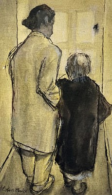 Lot 443 - Colin Moss (1914-2005) - Two figures, ink and...