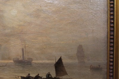 Lot 2383 - William Jenner - Newhaven Harbour at sunset,...