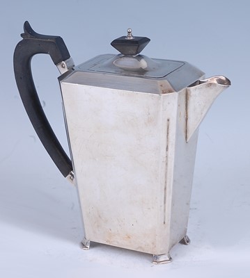 Lot 233 - An Art Deco silver coffee pot, of plain...