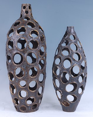 Lot 327 - A large contemporary bronze vase, having...