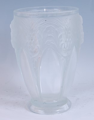 Lot 188 - A French Art Deco heavy moulded glass thistle...