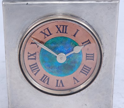 Lot 309 - An Art Nouveau Tudric pewter bedside clock,...