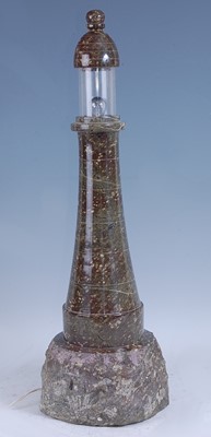 Lot 323 - A contemporary Cornish serpentine lighthouse...