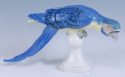 Lot 143 - A Royal Dux porcelain model of a parrot...