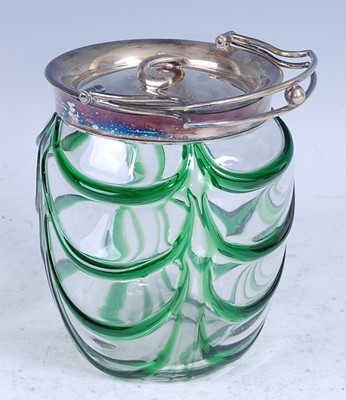 Lot 282 - An Art Nouveau heavy glass and silver plated...