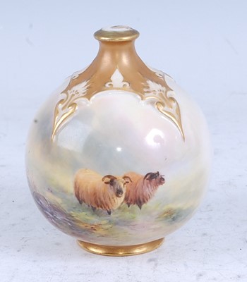 Lot 2083 - A 1919 Royal Worcester porcelain vase, of...
