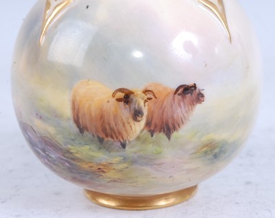 Lot 2083 - A 1919 Royal Worcester porcelain vase, of...
