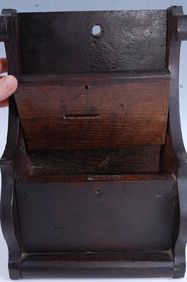 Lot 34 - A rustic oak offertory box, late 18th / early...