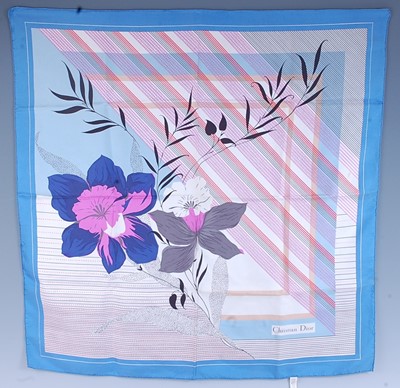 Lot 293 - Christian Dior - a vintage silk scarf, flower...