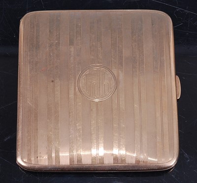 Lot 268 - An Art Deco 9ct gold pocket cigarette case,...