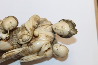 Lot 2326 - A Japanese Meiji period carved ivory okimono,...