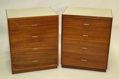 Lot 546 - A pair of 1970s military barracks teak chests...