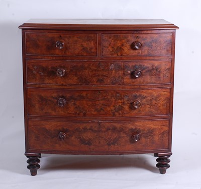 Lot 2476 - A William IV mahogany bowfront chest, having...