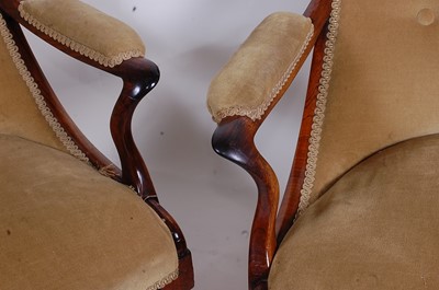 Lot 2463 - A pair of early Victorian rosewood framed...
