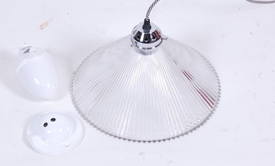 Lot 619 - A contemporary frosted glass conical ceiling...