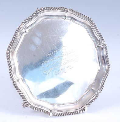 Lot 2123 - A late Victorian silver salver, of gadrooned...