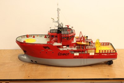 Lot 6 - A scratch-built wooden and grp hulled model of...