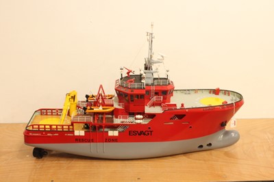 Lot 6 - A scratch-built wooden and grp hulled model of...