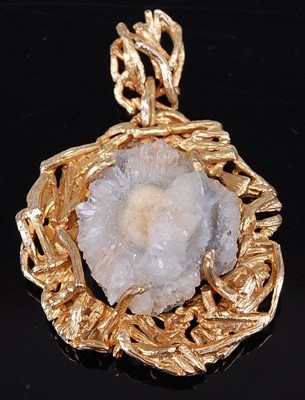 Lot 277 - A 1960s 9 carat gold and rock crystal inset...