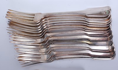 Lot 2116 - An extensive silver part cutlery suite in the...