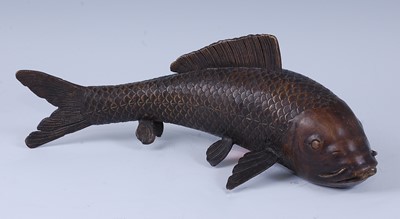 Lot 2330 - A Japanese bronze figure of a carp,...