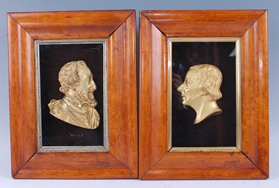Lot 2280 - A pair of cast gilt metal plaques of Henry IV...