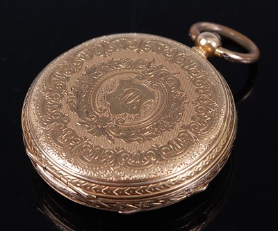 Lot 2242 - A Swiss gent's 18ct gold cased pocket watch,...