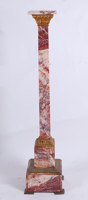 Lot 2500 - A circa 1900 veined rouge marble and gilt...