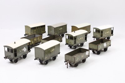 Lot 330 - Ten Bassett-Lowke LMS goods wagons, grey,...