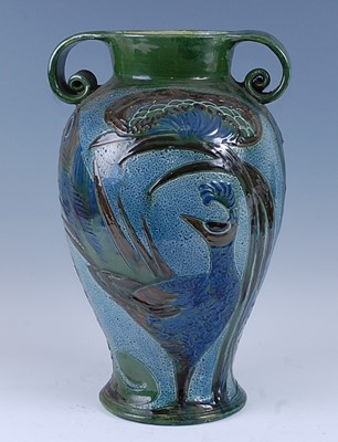 Lot 356 - A large 1905 Charles Brannam Burem ware vase,...