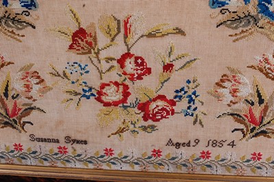 Lot 2308 - A mid-Victorian verse and picture needlework...