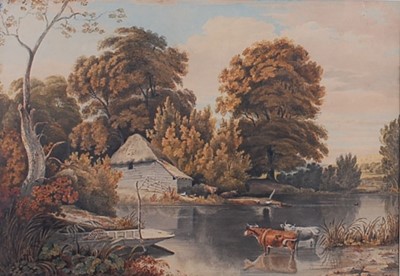 Lot 2408 - John Glover (1767-1849) - River landscape...