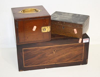 Lot 68 - A 19th century mahogany and boxwood strung box,...