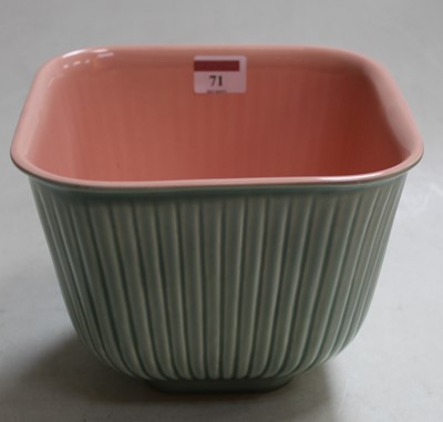 Lot 71 - A Clarice Cliff green & pink glazed square...