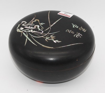 Lot 75 - A 20th century Japanese black lacquered and...