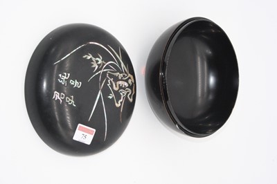 Lot 75 - A 20th century Japanese black lacquered and...