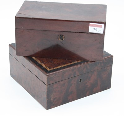 Lot 79 - A 19th century mahogany twin compartment tea...