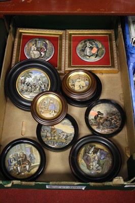 Lot 82 - A collection of Prattware pot lids, many being...