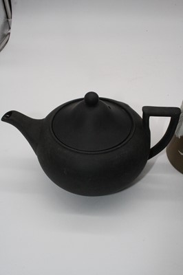 Lot 144 - A Wedgwood black basalt teapot, height 13cm,...