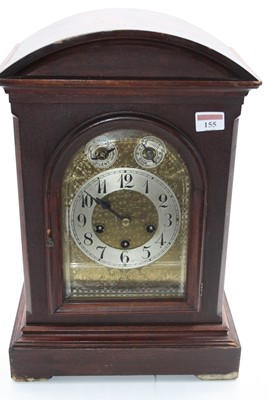 Lot 155 - A circa 1900 mahogany cased bracket clock, the...