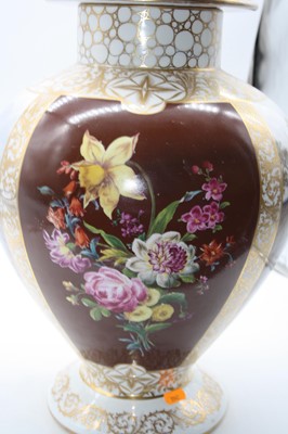Lot 178 - A Dresden porcelain vase and cover, decorated...