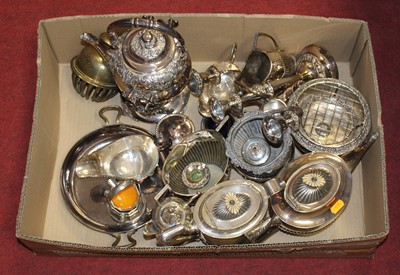 Lot 211 - A box of various silver plated wares to...