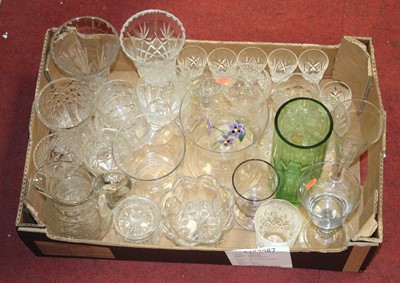Lot 220 - A box of glassware to include an 18th century...