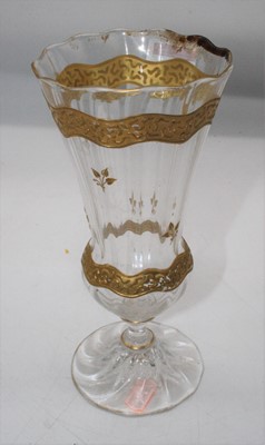 Lot 270 - A Moser style gilt decorated glass vase,...