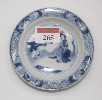 Lot 265 - A Chinese blue & white small dish, decorated...