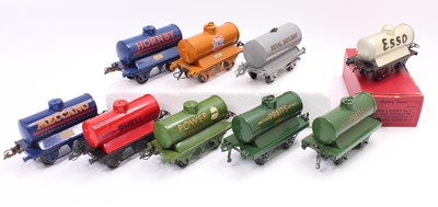 Lot 207 - Nine Hornby tank wagons, two original (Esso...